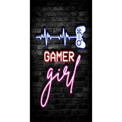 Gaming Neon "Eat Sleep Game Repeat" Canvas Poster Geniogoods