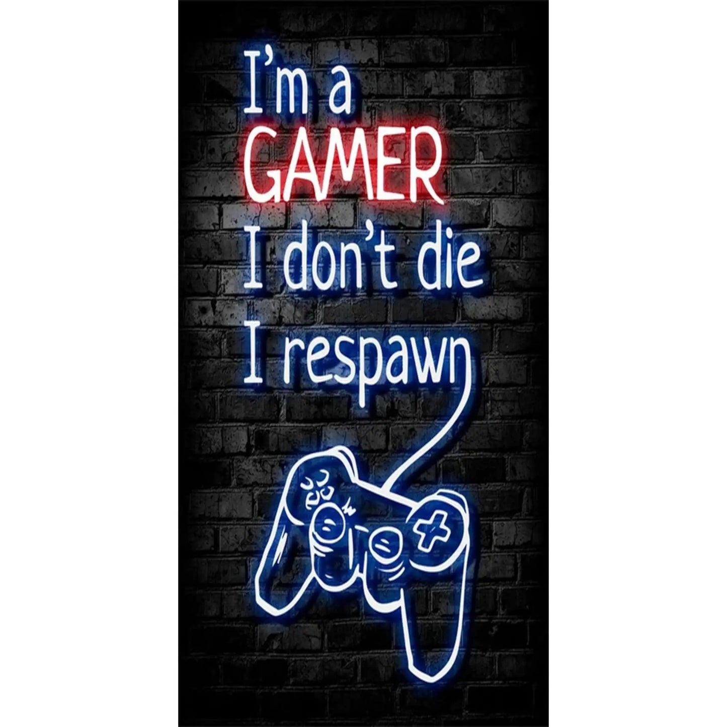 Gaming Neon "Eat Sleep Game Repeat" Canvas Poster Geniogoods