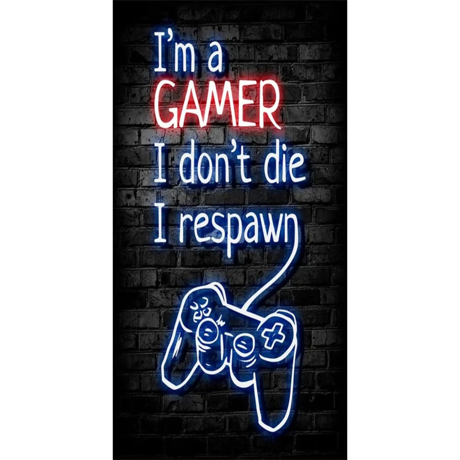 Gaming Neon "Eat Sleep Game Repeat" Canvas Poster Geniogoods