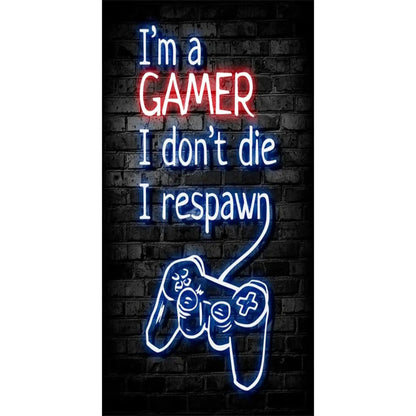 Gaming Neon "Eat Sleep Game Repeat" Canvas Poster Geniogoods