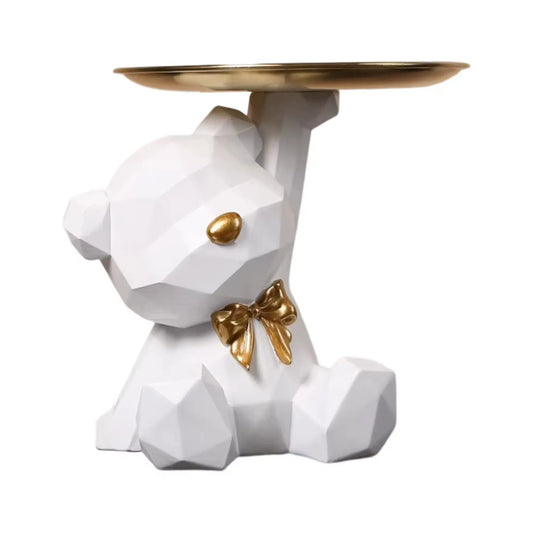 Geometric Bear Storage Tray – Decorative Key & Jewelry Holder