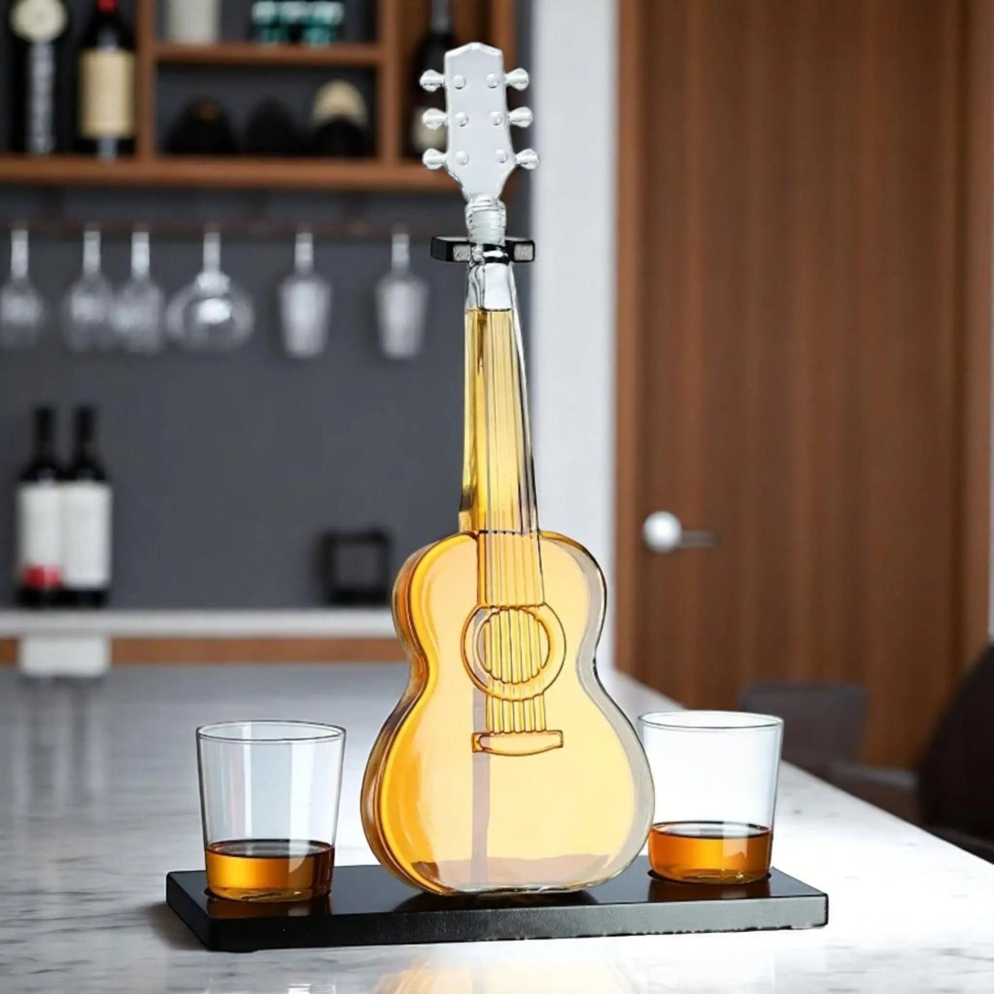 Guitar Whiskey Decanter – 1000ml Borosilicate Bottle with Stand  Geniogoods