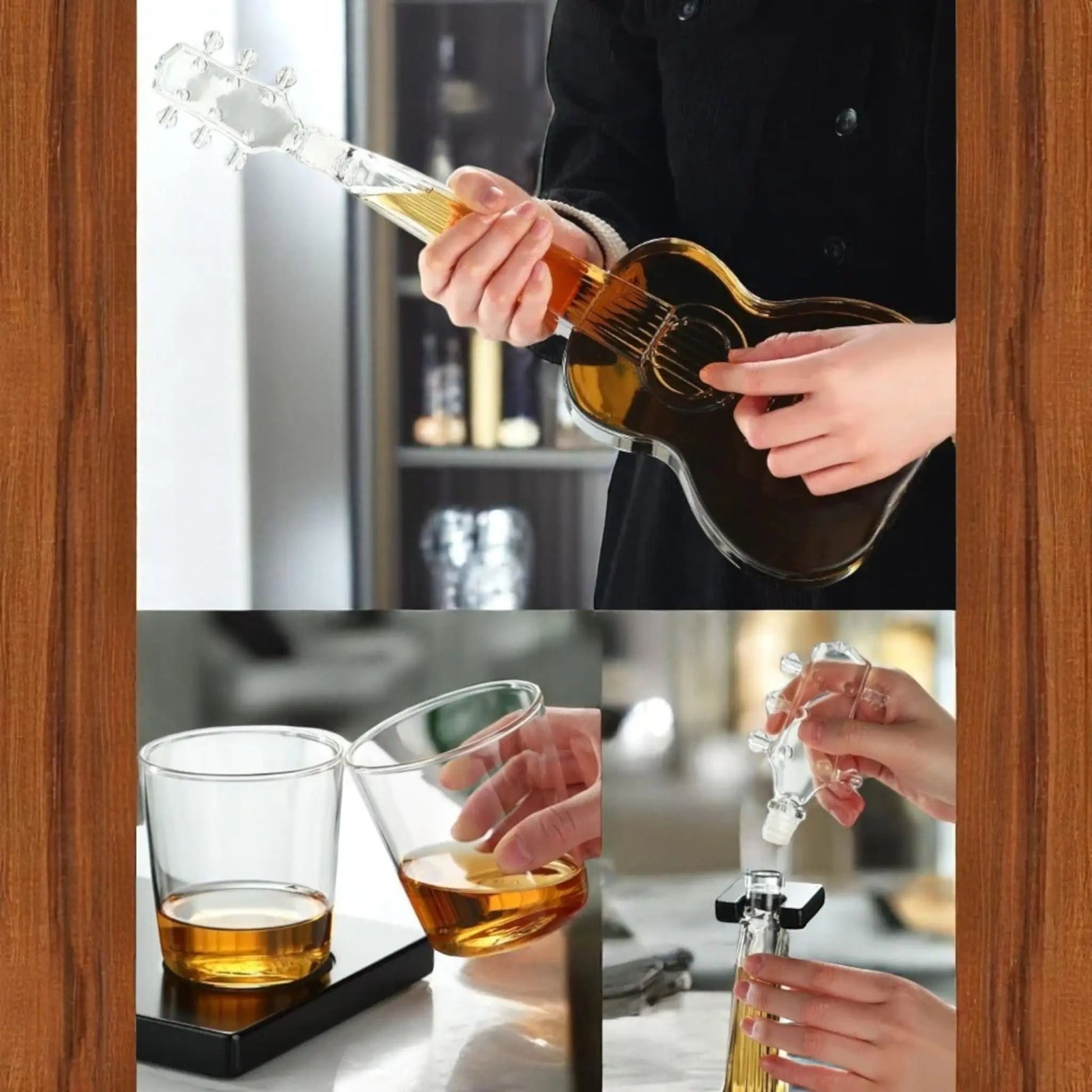 Guitar Whiskey Decanter – 1000ml Borosilicate Bottle with Stand  Geniogoods