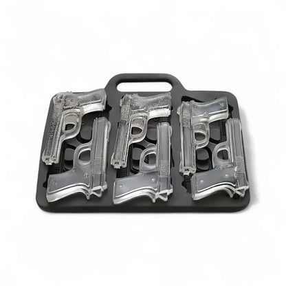 Ice cube mold set – silicone bar tray with rose & gun shapes  Geniogoods