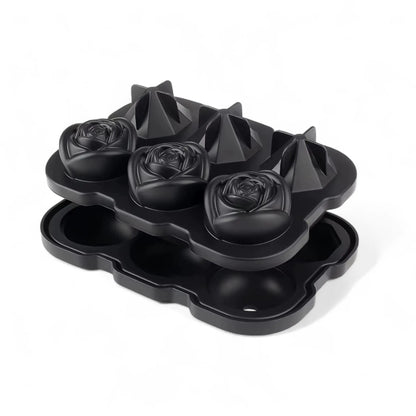 Ice cube mold set – silicone bar tray with rose & gun shapes  Geniogoods