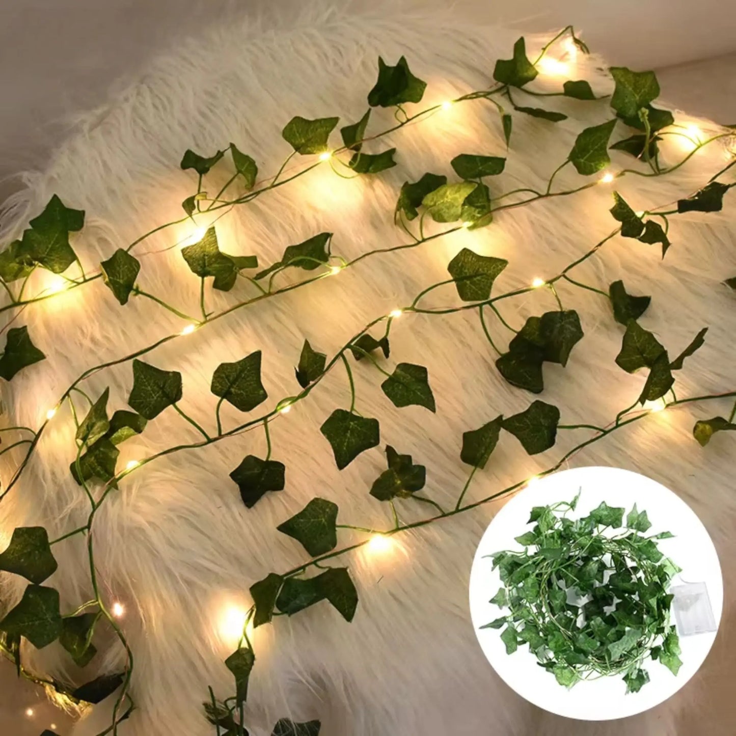 Ivy String Lights with Artificial Leaves – LED Garland Decor  Geniogoods