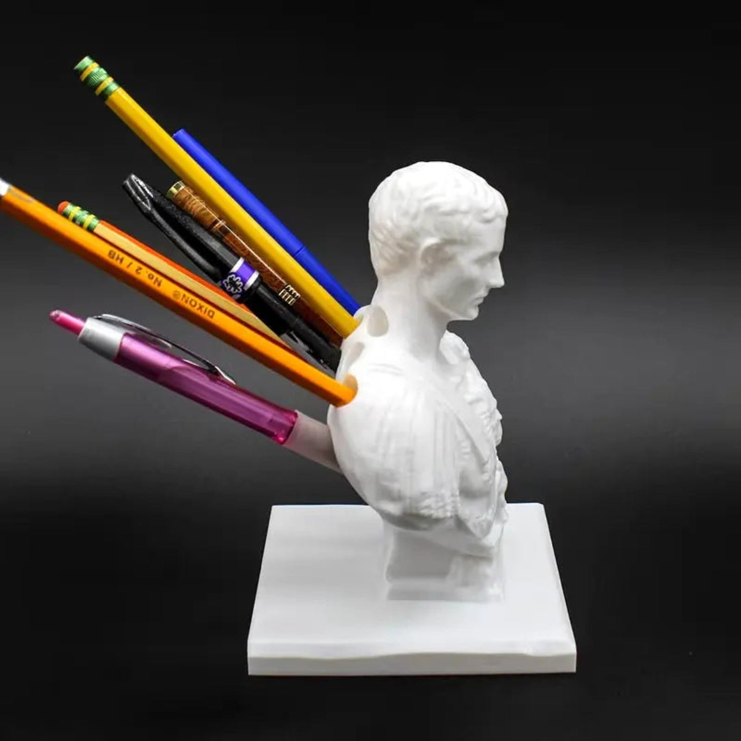 Julius Caesar Pen Holder – Unique Office Desk Organizer & Decor