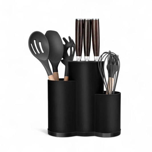 Knife Holder for Kitchen – Utensil Organizer with Drainage  Geniogoods