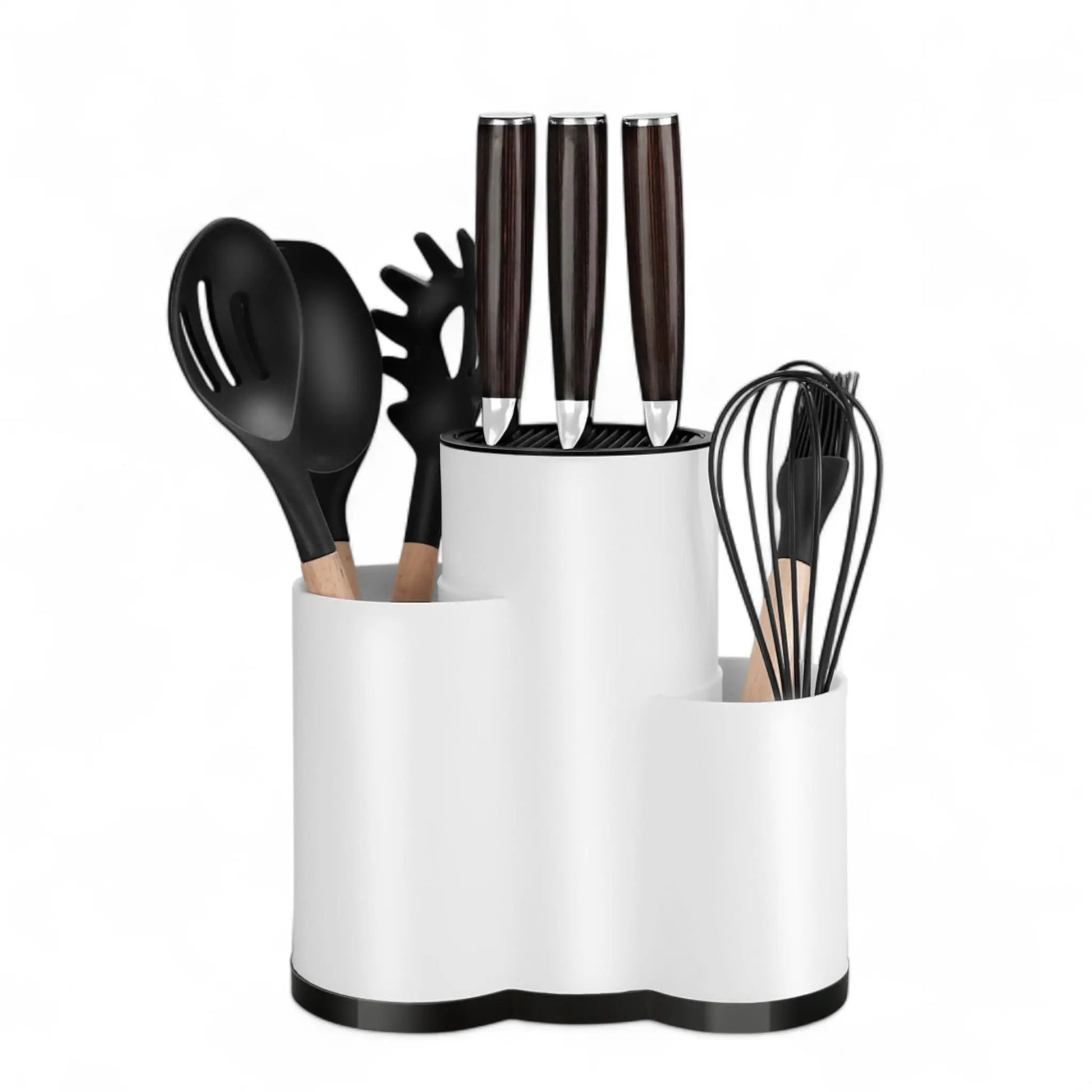 Knife Holder for Kitchen – Utensil Organizer with Drainage  Geniogoods