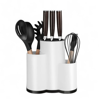 Knife Holder for Kitchen – Utensil Organizer with Drainage  Geniogoods