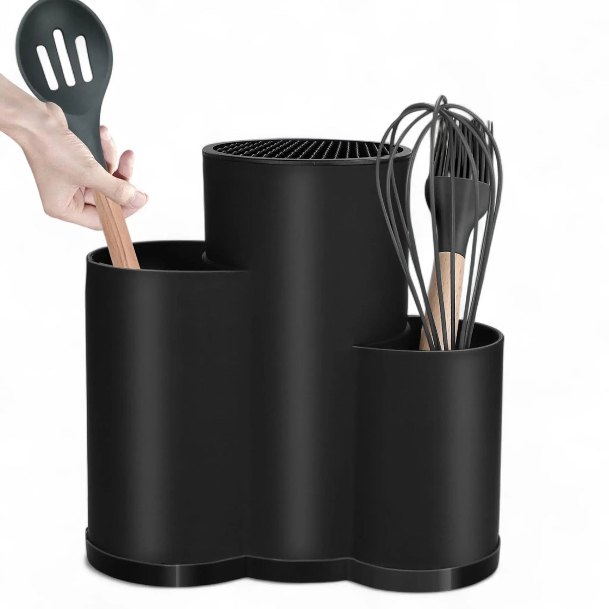 Knife Holder for Kitchen – Utensil Organizer with Drainage  Geniogoods