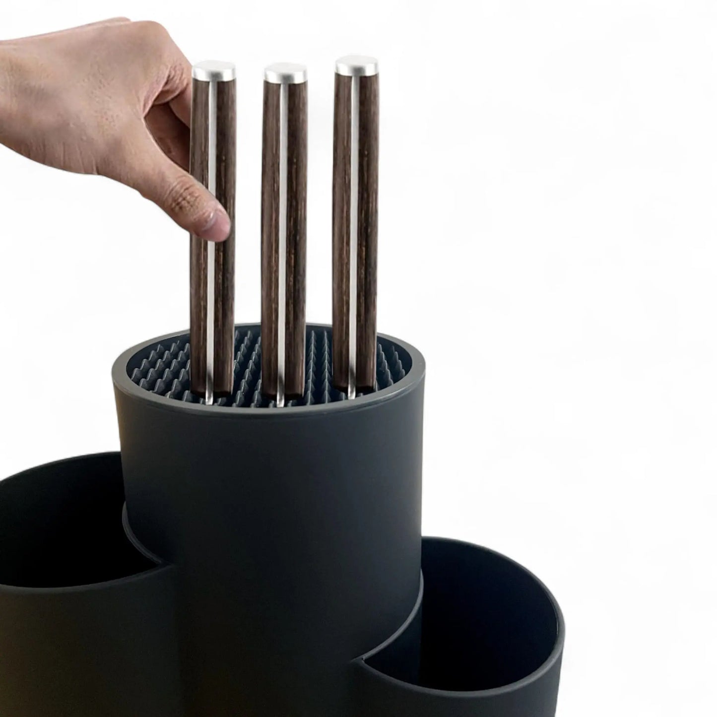 Knife Holder for Kitchen – Utensil Organizer with Drainage  Geniogoods