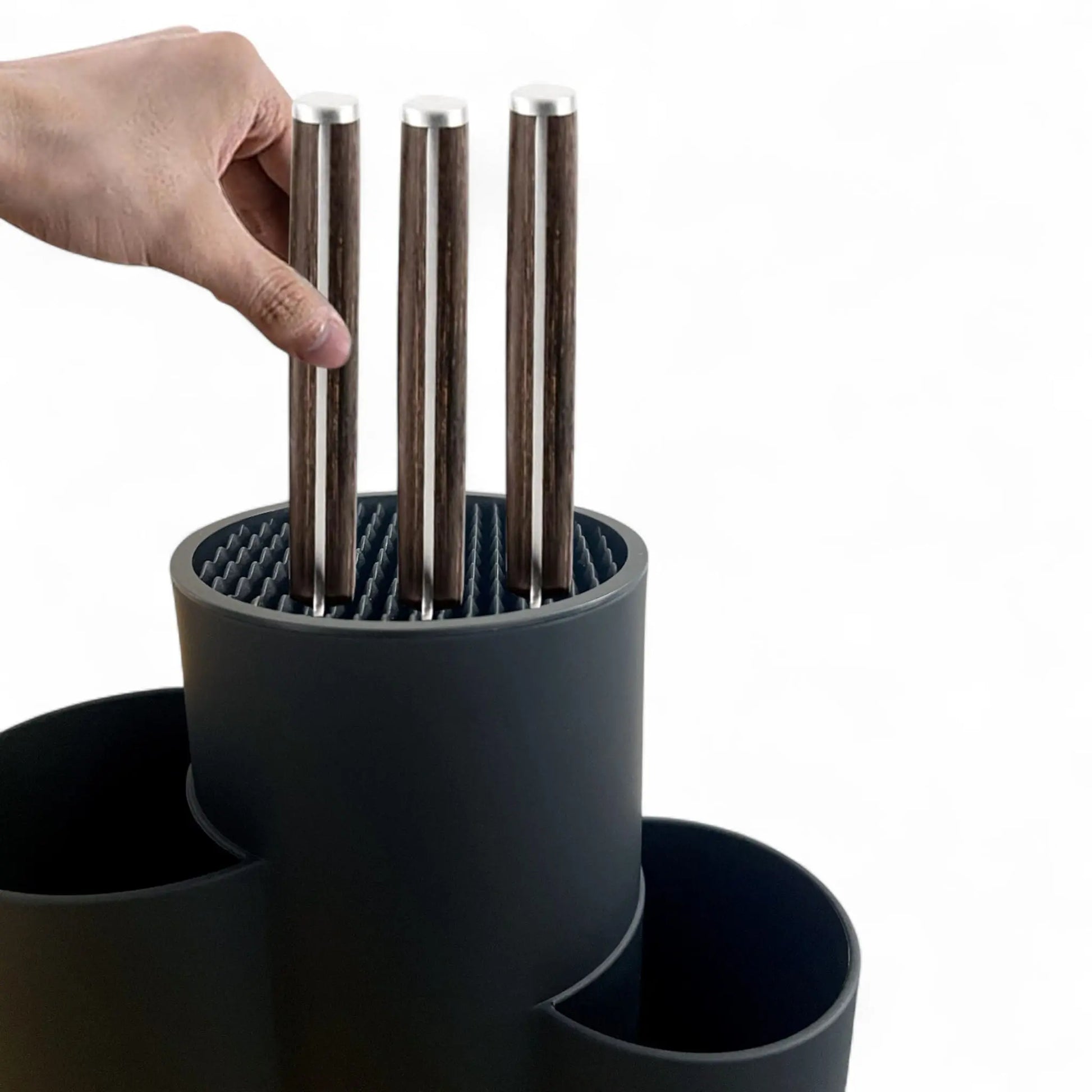 Knife Holder for Kitchen – Utensil Organizer with Drainage  Geniogoods