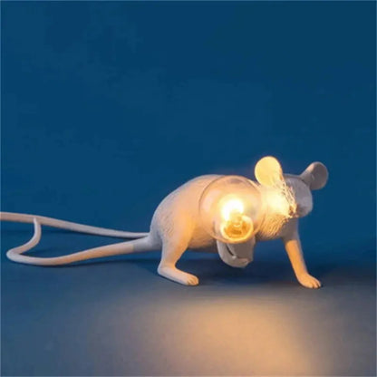 LED Mouse Table Lamp – Whimsical Resin Animal Night Light for Home Decor