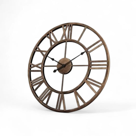 Large Roman Numeral Wall Clock – Vintage Metal Decor Accent  Geniogoods