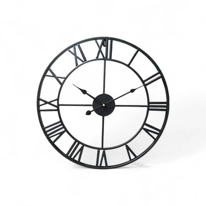 Large Roman Numeral Wall Clock – Vintage Metal Decor Accent  Geniogoods