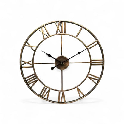 Large Roman Numeral Wall Clock – Vintage Metal Decor Accent  Geniogoods