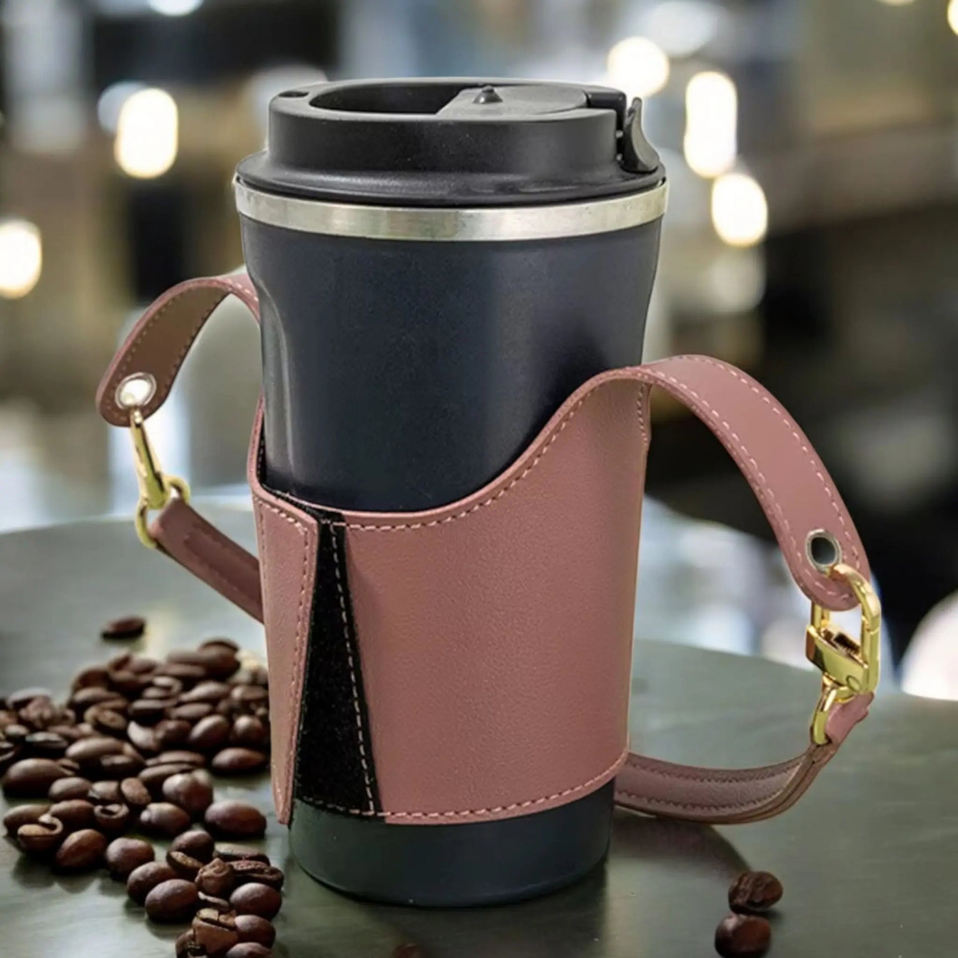 Leather Cup Cover Pouch – Portable Bottle Sleeve & Carrying Strap Geniogoods