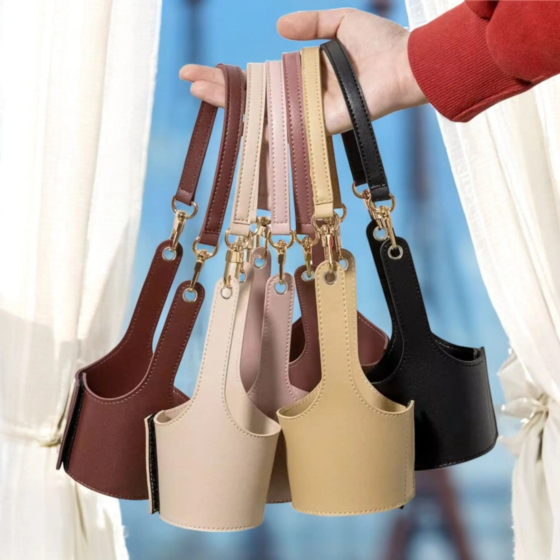 Leather Cup Cover Pouch – Portable Bottle Sleeve & Carrying Strap Geniogoods