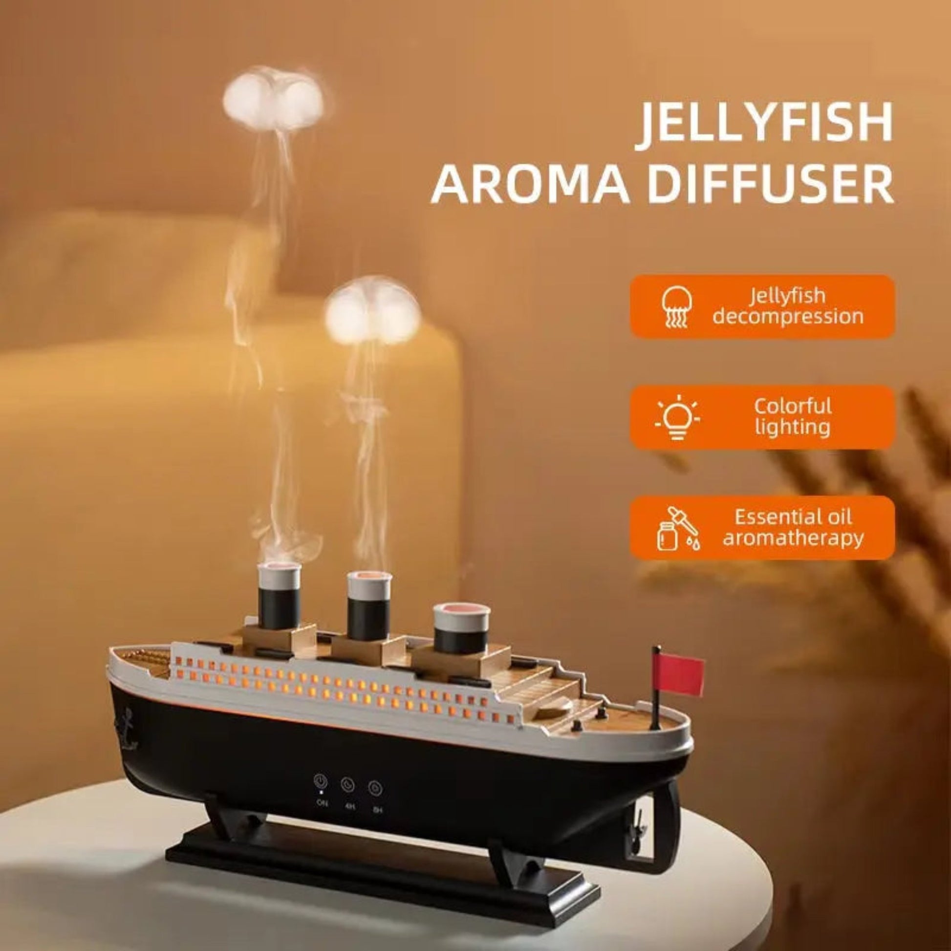 Luxury Cruise Ship Aroma Diffuser | 250ml Air Humidifier with Remote Control