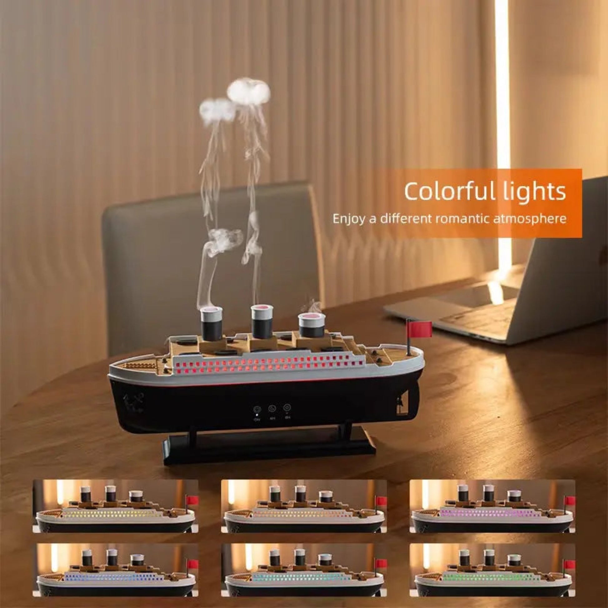 Luxury Cruise Ship Aroma Diffuser | 250ml Air Humidifier with Remote Control