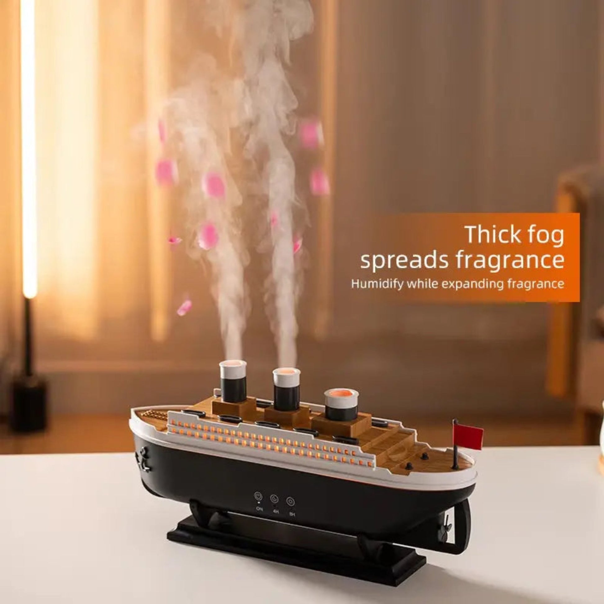Luxury Cruise Ship Aroma Diffuser | 250ml Air Humidifier with Remote Control
