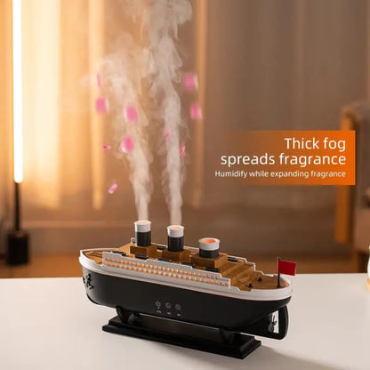 Luxury Cruise Ship Aroma Diffuser | 250ml Air Humidifier with Remote Control