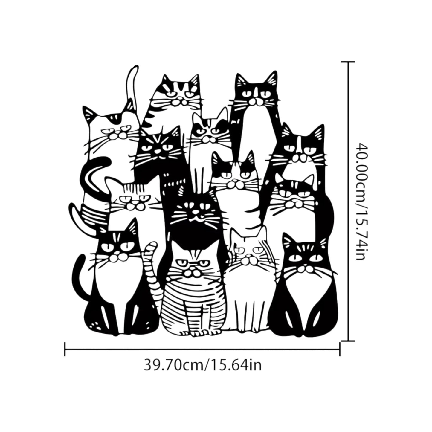Metal Cat Wall Art – Whimsical Black Sculpture for Cat Lovers  Geniogoods