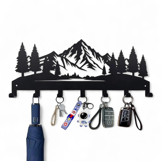 Metal Key Holder Wall Mounted – 7 Hook Decorative Organizer Rack  Geniogoods