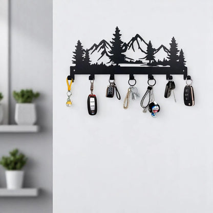 Metal Key Holder Wall Mounted – 7 Hook Decorative Organizer Rack  Geniogoods