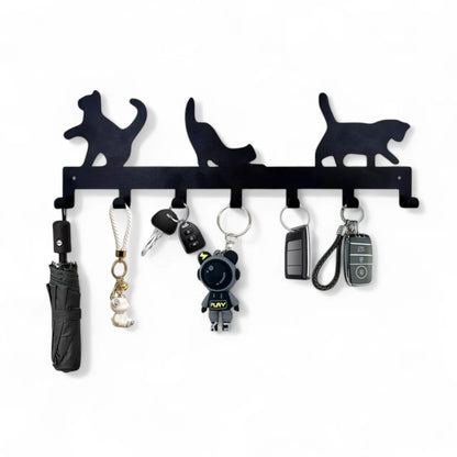 Metal Key Holder Wall Mounted – 7 Hook Decorative Organizer Rack  Geniogoods