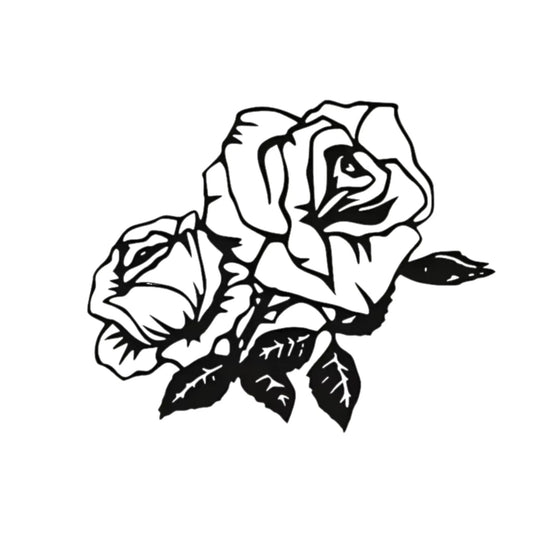 Metal Rose Wall Art – Black Silhouette Floral Wall Decor Gift  Geniogoods