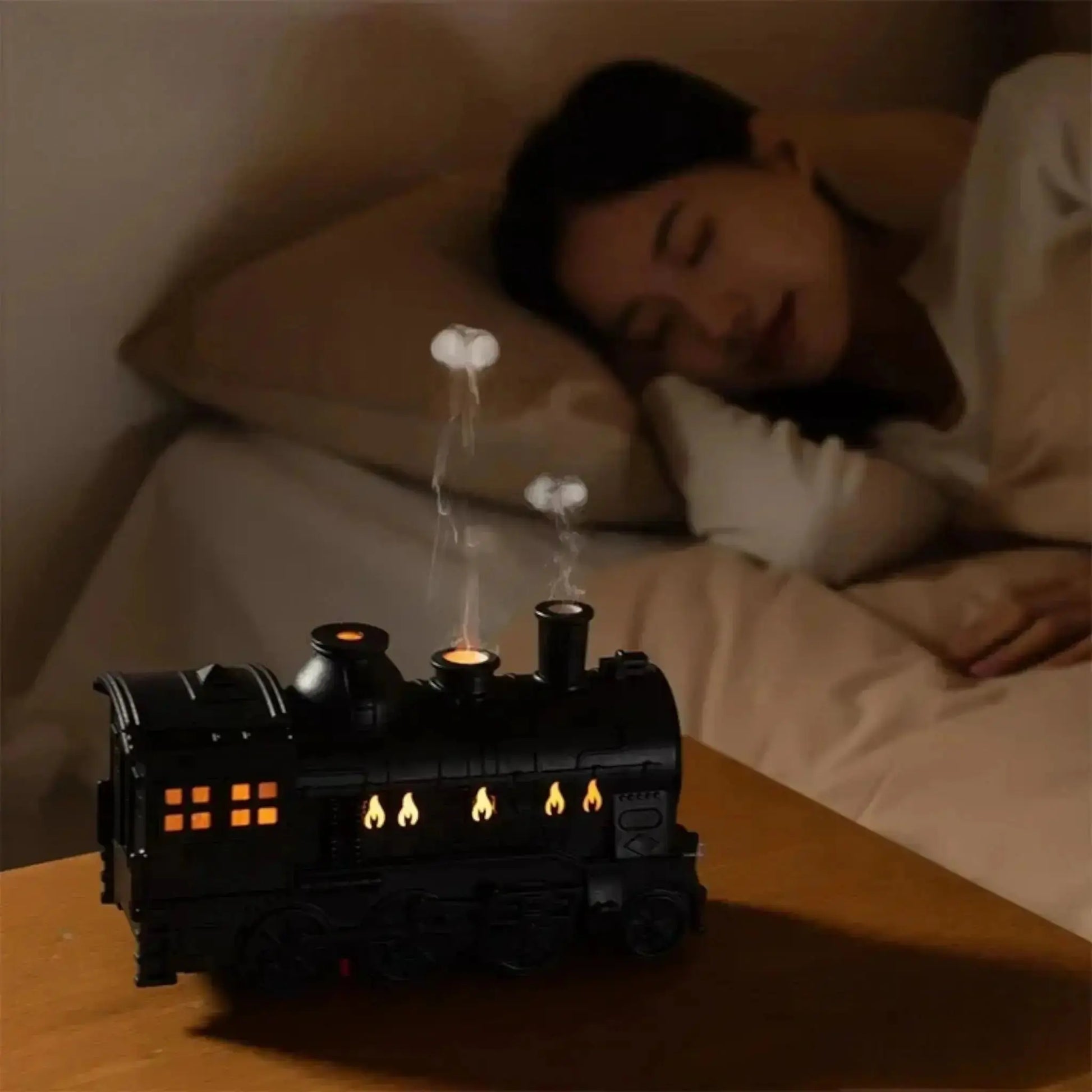 Mini Train Aromatherapy Diffuser - 2-in-1 Ultrasonic Cool Mist Humidifier with LED Lamp