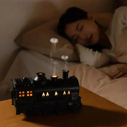 Mini Train Aromatherapy Diffuser - 2-in-1 Ultrasonic Cool Mist Humidifier with LED Lamp