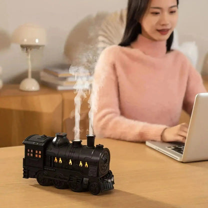 Mini Train Aromatherapy Diffuser - 2-in-1 Ultrasonic Cool Mist Humidifier with LED Lamp