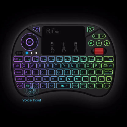 Mini Wireless Keyboard | Rii X8+ Backlit Voice Search Touchpad