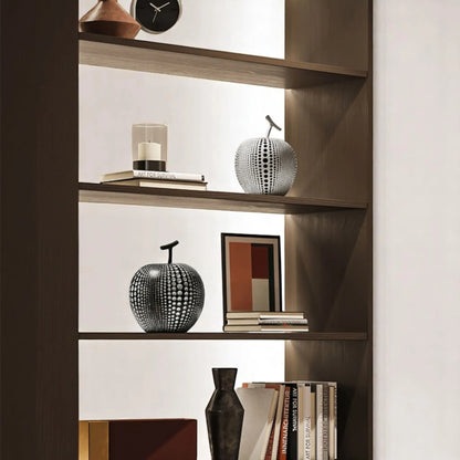 Modern Apple Sculpture Decor – Black & White Polka Dot Accent  Geniogoods