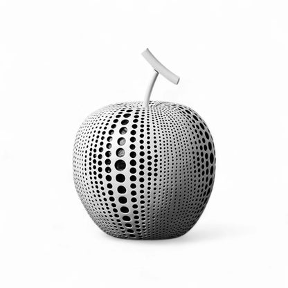 Modern Apple Sculpture Decor – Black & White Polka Dot Accent  Geniogoods