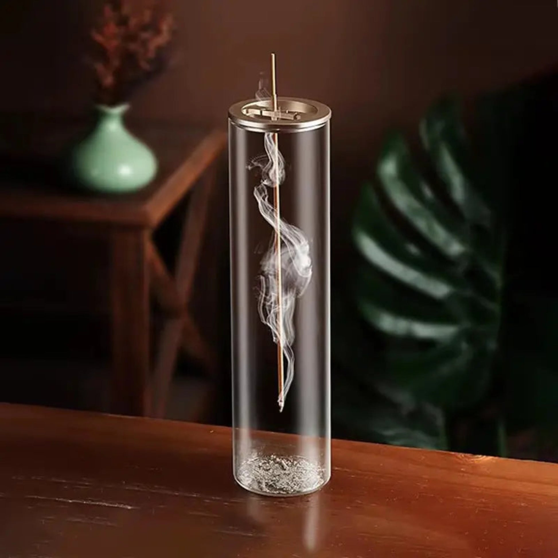 Modern Glass Incense Burner | Anti-Ash Design for Yoga & Meditation