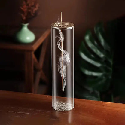 Modern Glass Incense Burner | Anti-Ash Design for Yoga & Meditation