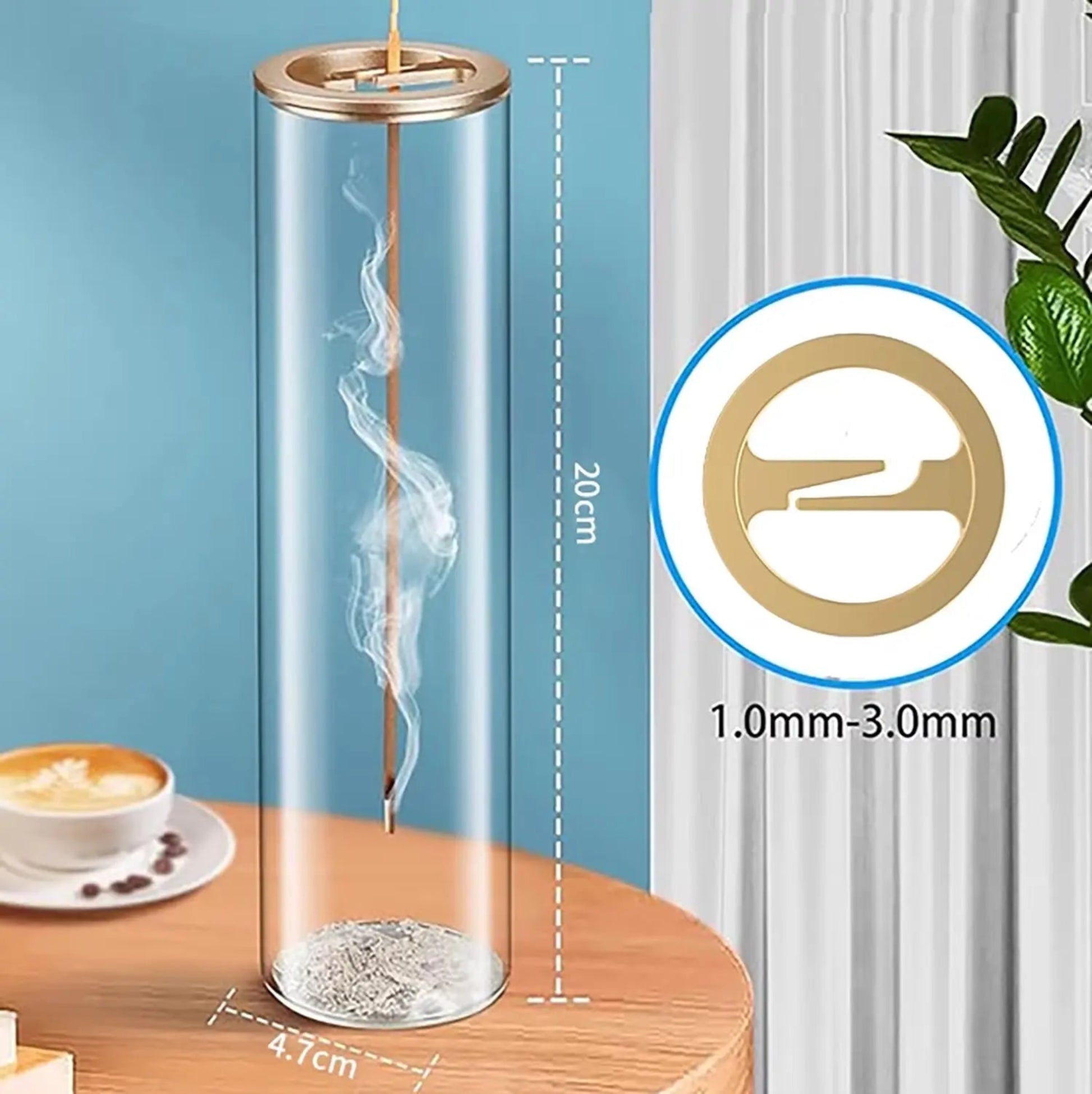 Modern Glass Incense Burner | Anti-Ash Design for Yoga & Meditation