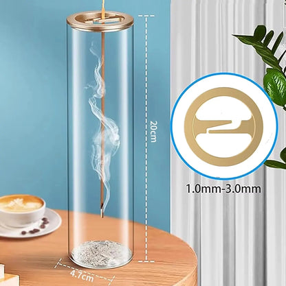 Modern Glass Incense Burner | Anti-Ash Design for Yoga & Meditation