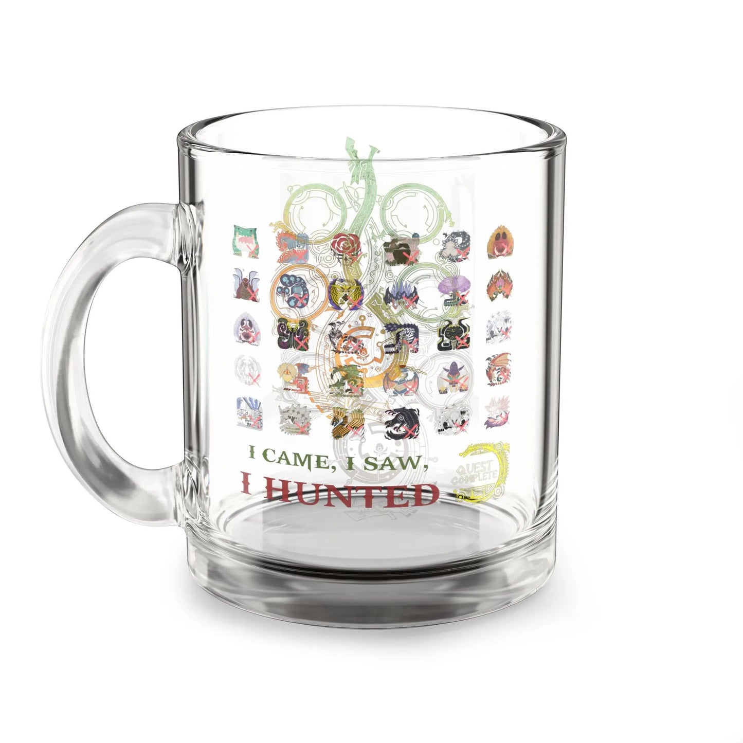 Monster Hunter Wilds Glass Mug – Funny Hunting Record Design  Geniogoods