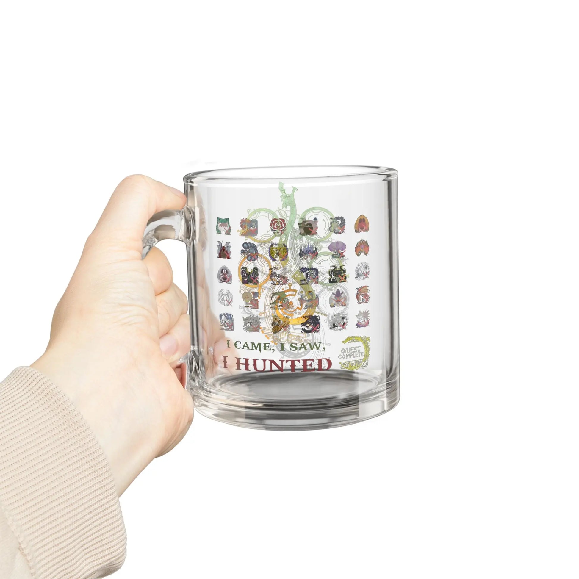 Monster Hunter Wilds Glass Mug – Funny Hunting Record Design  Geniogoods