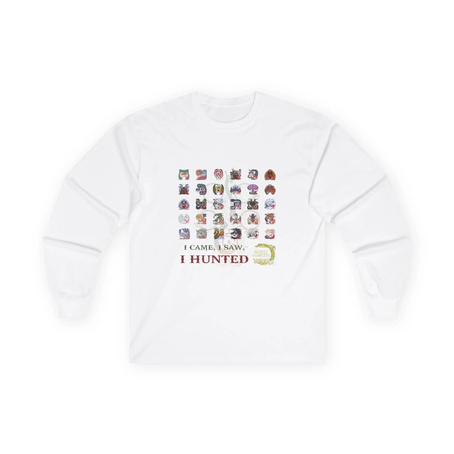 Monster Hunter Wilds Long Sleeve Shirt – Unisex Tee with Hunting Record Design  Geniogoods