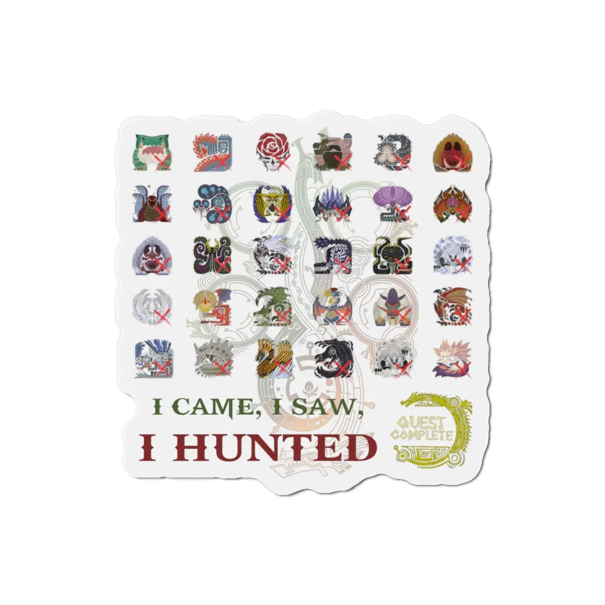 Monster Hunter Wilds Magnet – Die-Cut Hunting Record Design  Geniogoods