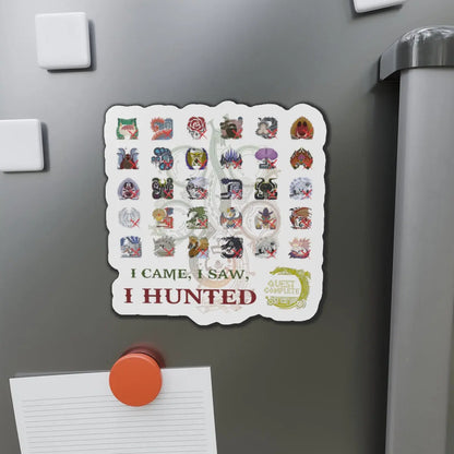 Monster Hunter Wilds Magnet – Die-Cut Hunting Record Design  Geniogoods