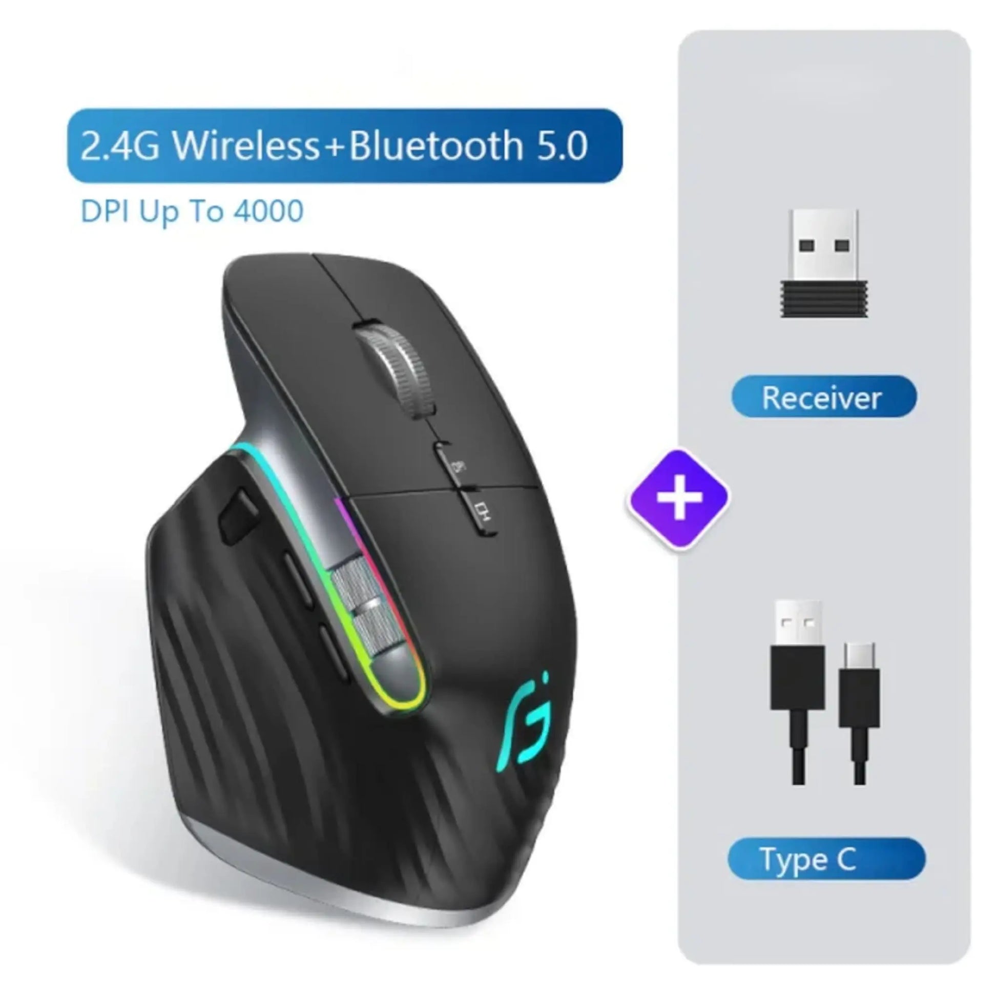 Multi-Device Wireless Mouse | Bluetooth 5.0 & 2.4G Geniogoods