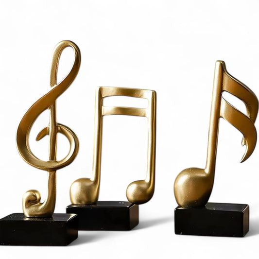 Musical Note Resin Sculpture – Elegant Gold Figurine for Home & Studio Decor  Geniogoods