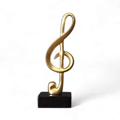 Musical Note Resin Sculpture – Elegant Gold Figurine for Home & Studio Decor  Geniogoods